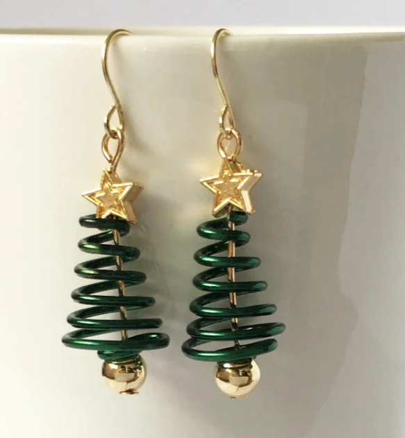 The Most Stunning Swirling Christmas Tree Earrings You'll Ever See!