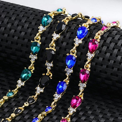 Beautiful Water Drop Link Rhinestone Bracelet