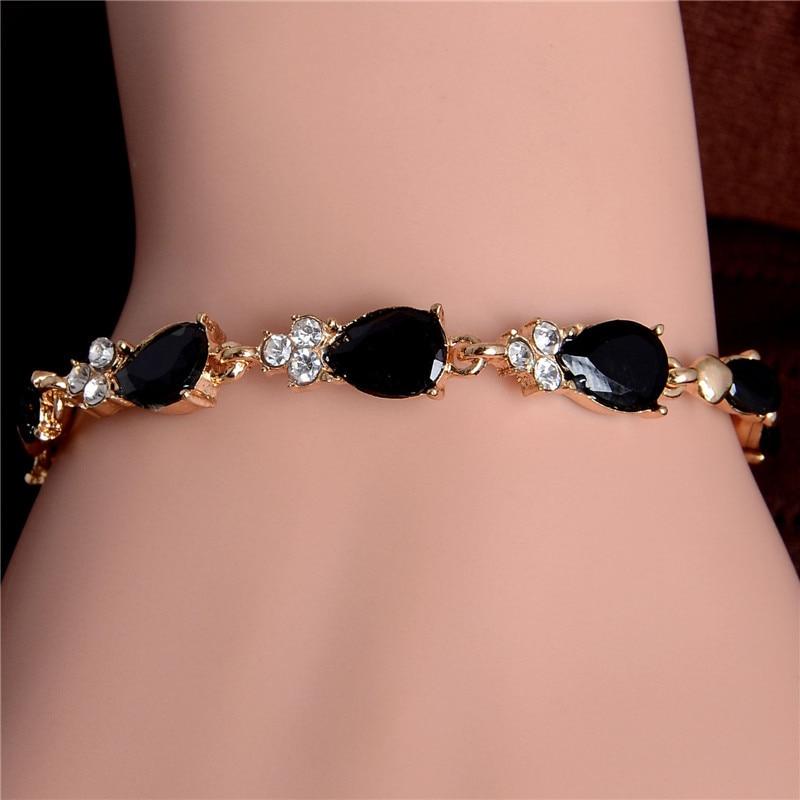 Beautiful Water Drop Link Rhinestone Bracelet