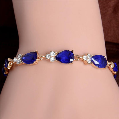 Beautiful Water Drop Link Rhinestone Bracelet