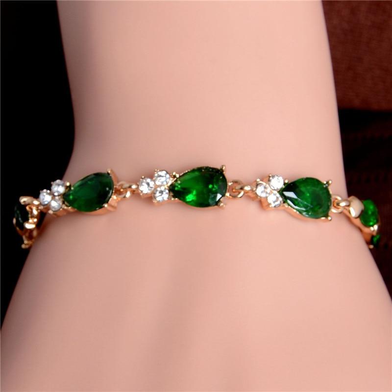 Beautiful Water Drop Link Rhinestone Bracelet