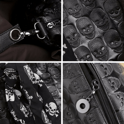 Black Vintage Goth Skull Purse - Shoulder Bag and Handbag Goth Purses