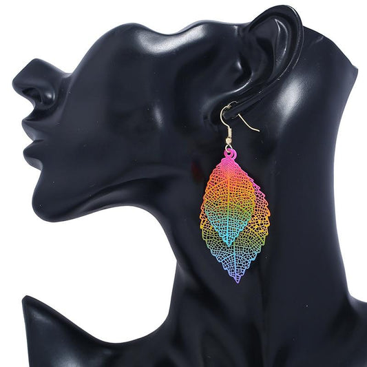 Bohemian Inspired Ombre Leaf Lightweight Earrings