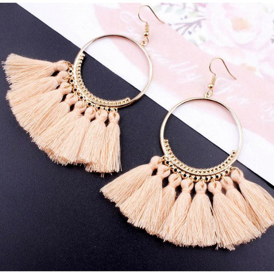 Bohemian Inspired Vibrant Tassel Earrings