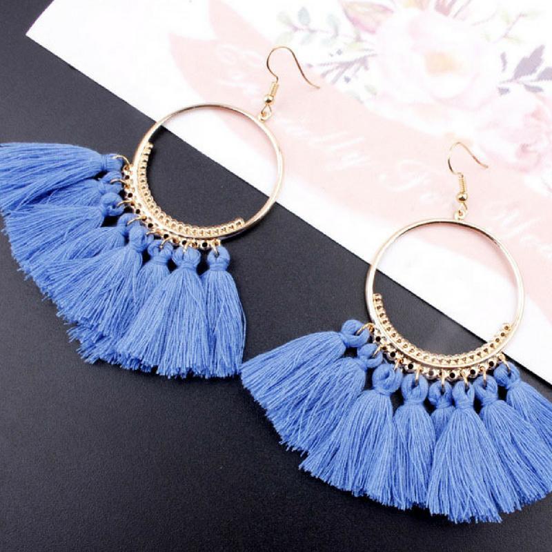 Bohemian Inspired Vibrant Tassel Earrings