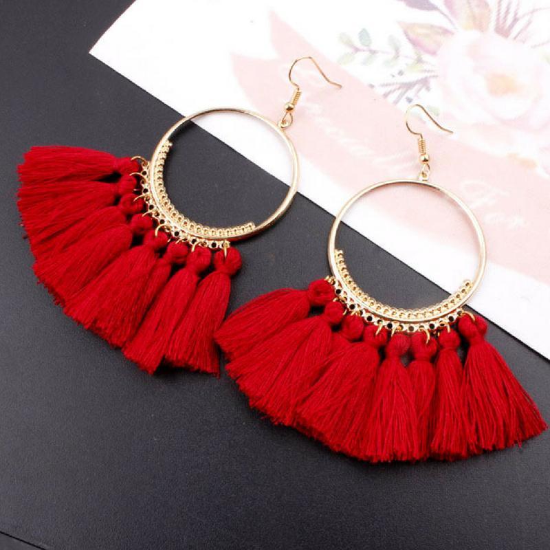 Bohemian Inspired Vibrant Tassel Earrings