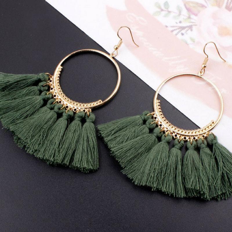 Bohemian Inspired Vibrant Tassel Earrings