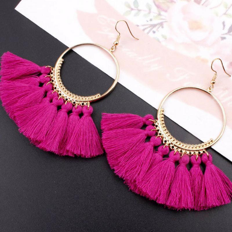 Bohemian Inspired Vibrant Tassel Earrings