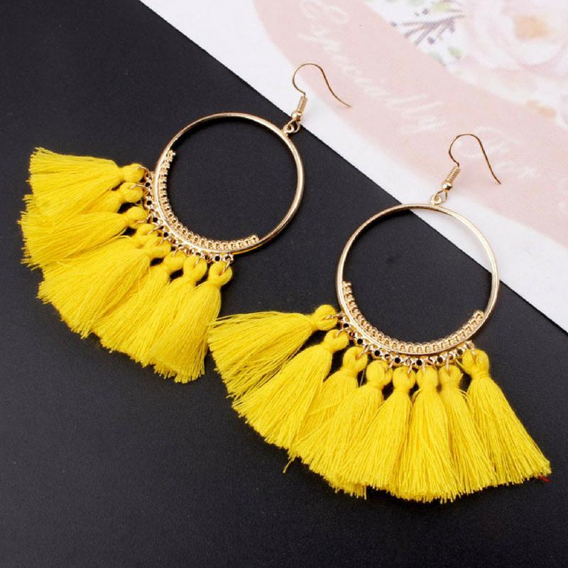 Bohemian Inspired Vibrant Tassel Earrings