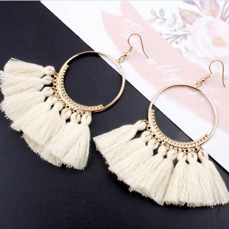 Bohemian Inspired Vibrant Tassel Earrings