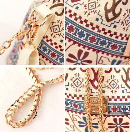 Bohemian Pastel Drawstring Body and Shoulder Bucket Bag