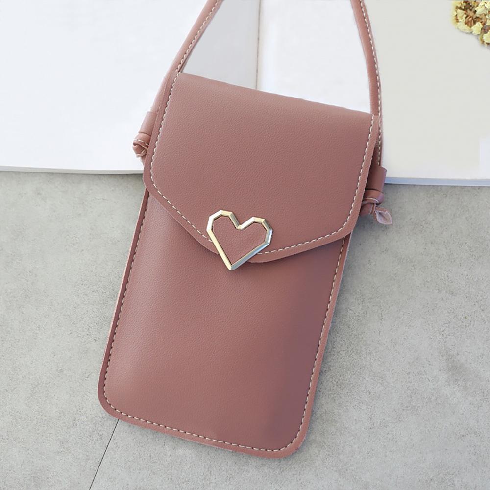 Cellphone Touch Screen Cross-body Bag with Heart Lock