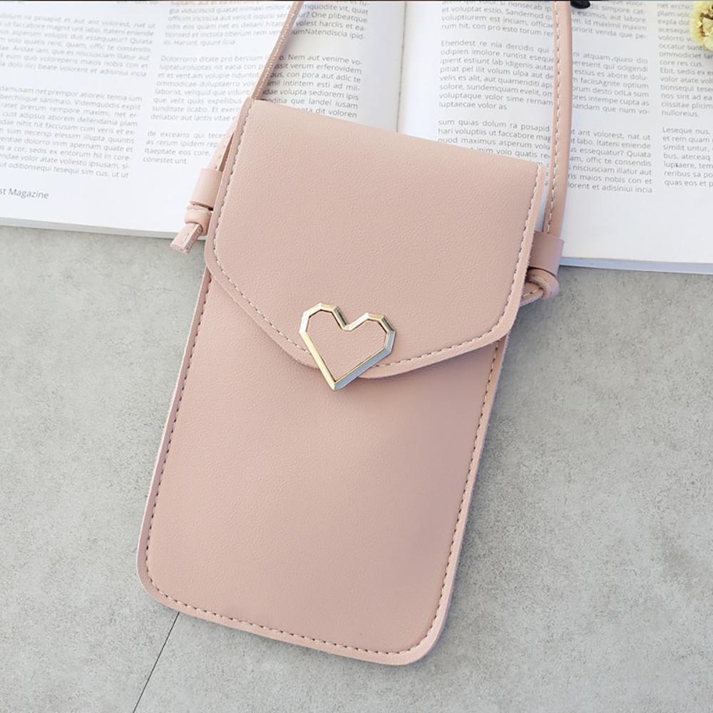 Cellphone Touch Screen Cross-body Bag with Heart Lock