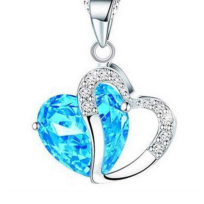 Crystal Double Heart Rhinestone Necklace