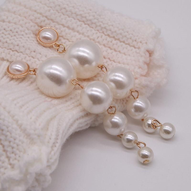 Elegant And Stunning Long Drop Pearl Earrings