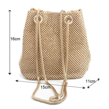 Elegant Bejeweled Rhinestone Bucket Bag