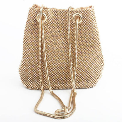 Elegant Bejeweled Rhinestone Bucket Bag