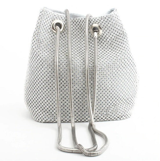 Elegant Bejeweled Rhinestone Bucket Bag