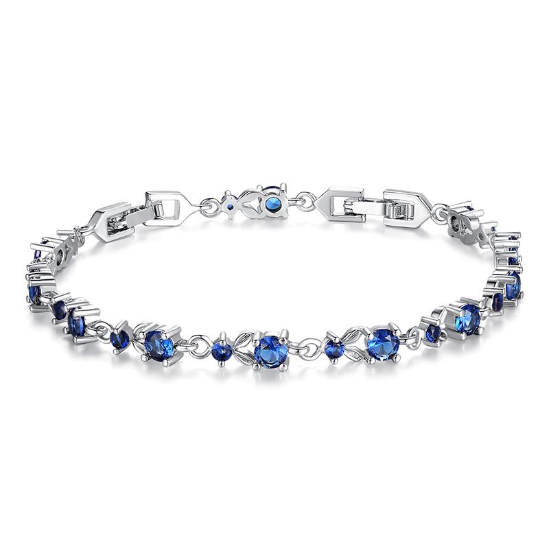 Elegant and Luxurious Zirconia Crystal Chain Link Bracelet