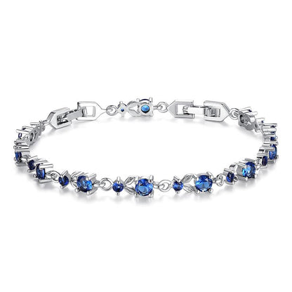 Elegant and Luxurious Zirconia Crystal Chain Link Bracelet