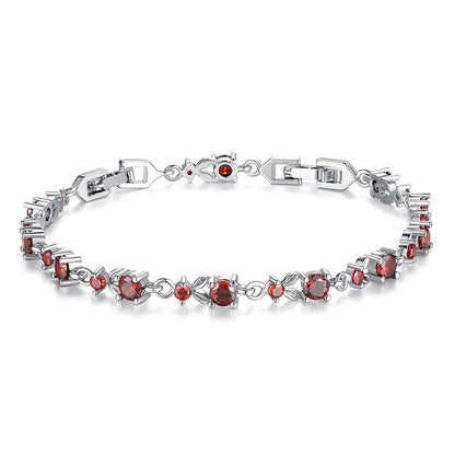 Elegant and Luxurious Zirconia Crystal Chain Link Bracelet