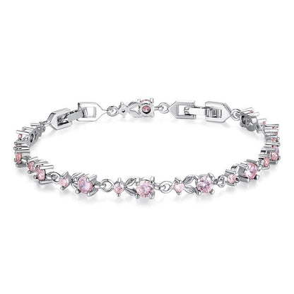 Elegant and Luxurious Zirconia Crystal Chain Link Bracelet