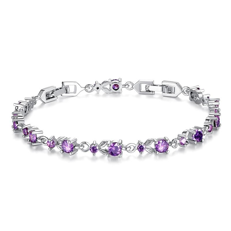 Elegant and Luxurious Zirconia Crystal Chain Link Bracelet