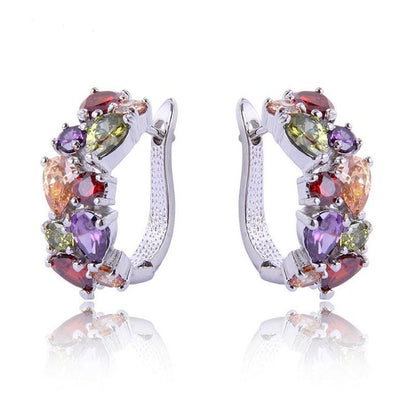 Elegant and Luxurious Zirconia Crystal Hoop Earrings