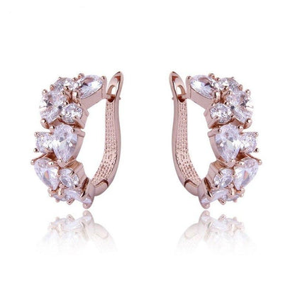 Elegant and Luxurious Zirconia Crystal Hoop Earrings