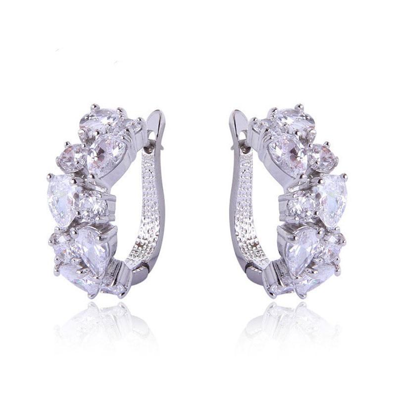 Elegant and Luxurious Zirconia Crystal Hoop Earrings