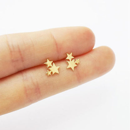 Hypoallergenic Gold Minimalist Cute and Unique Stud Earrings