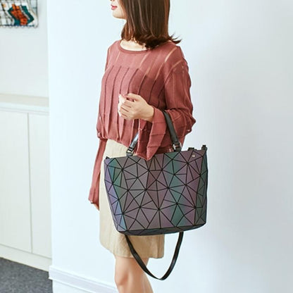 Luminous Convertible Geometric Shoulder Bag