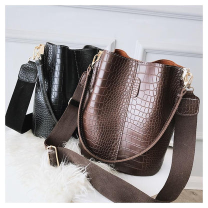 Luxurious Crocodile Style Cross-body Handbag