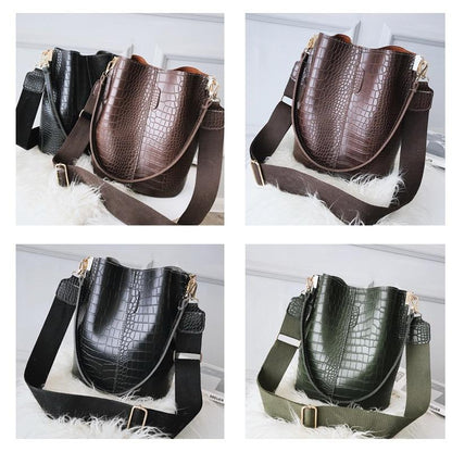 Luxurious Crocodile Style Cross-body Handbag