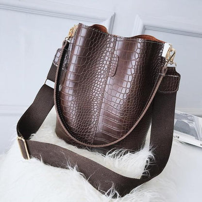 Luxurious Crocodile Style Cross-body Handbag