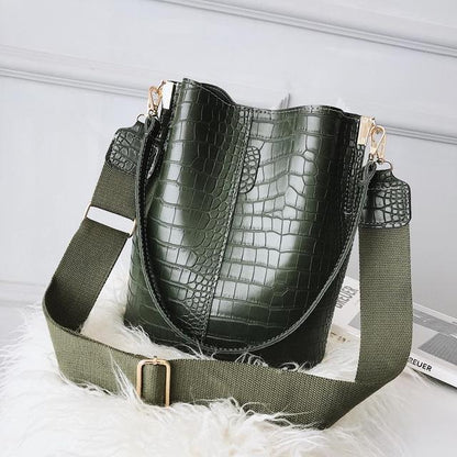 Luxurious Crocodile Style Cross-body Handbag