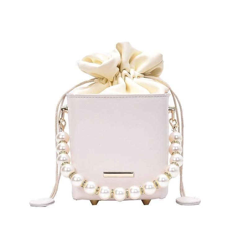 Mini Square Crossbody Bags with Chic Pearl Handle