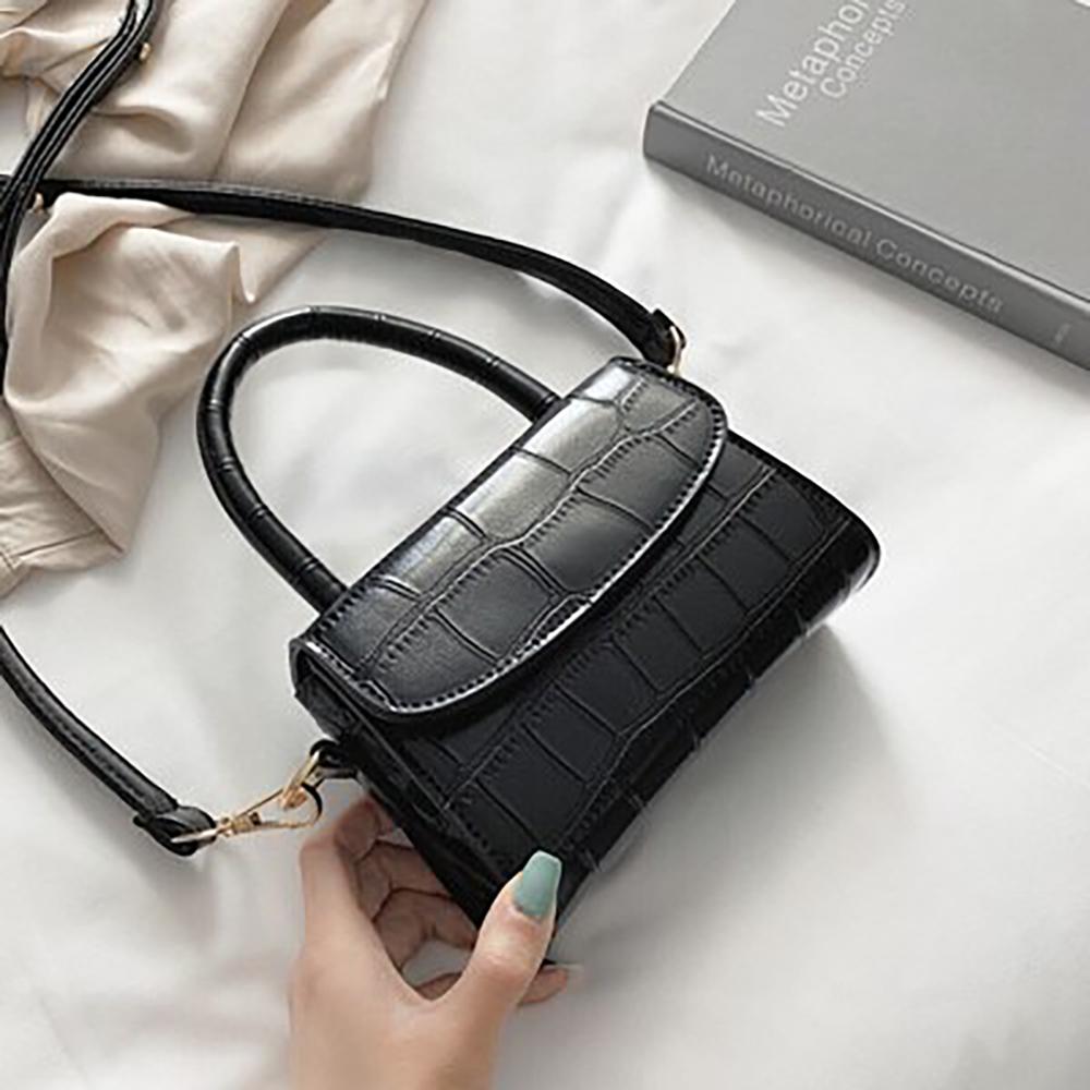 Mini Textured Crocodile-inspired Cross Body Handbag