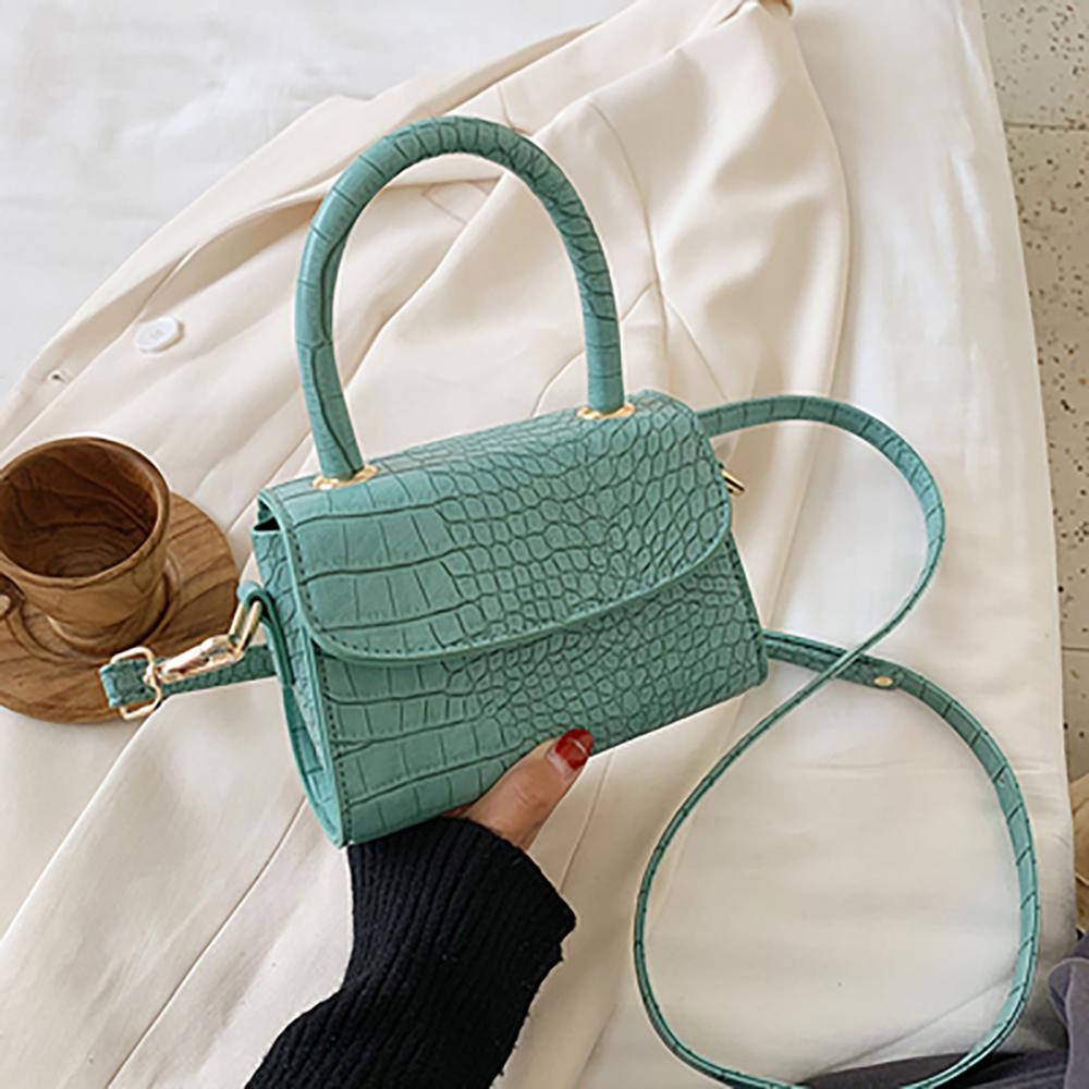 Mini Textured Crocodile-inspired Cross Body Handbag