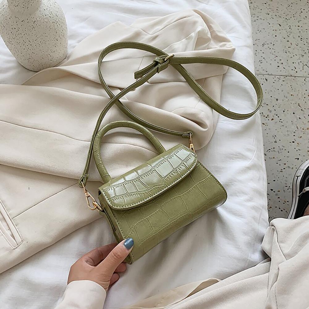 Mini Textured Crocodile-inspired Cross Body Handbag