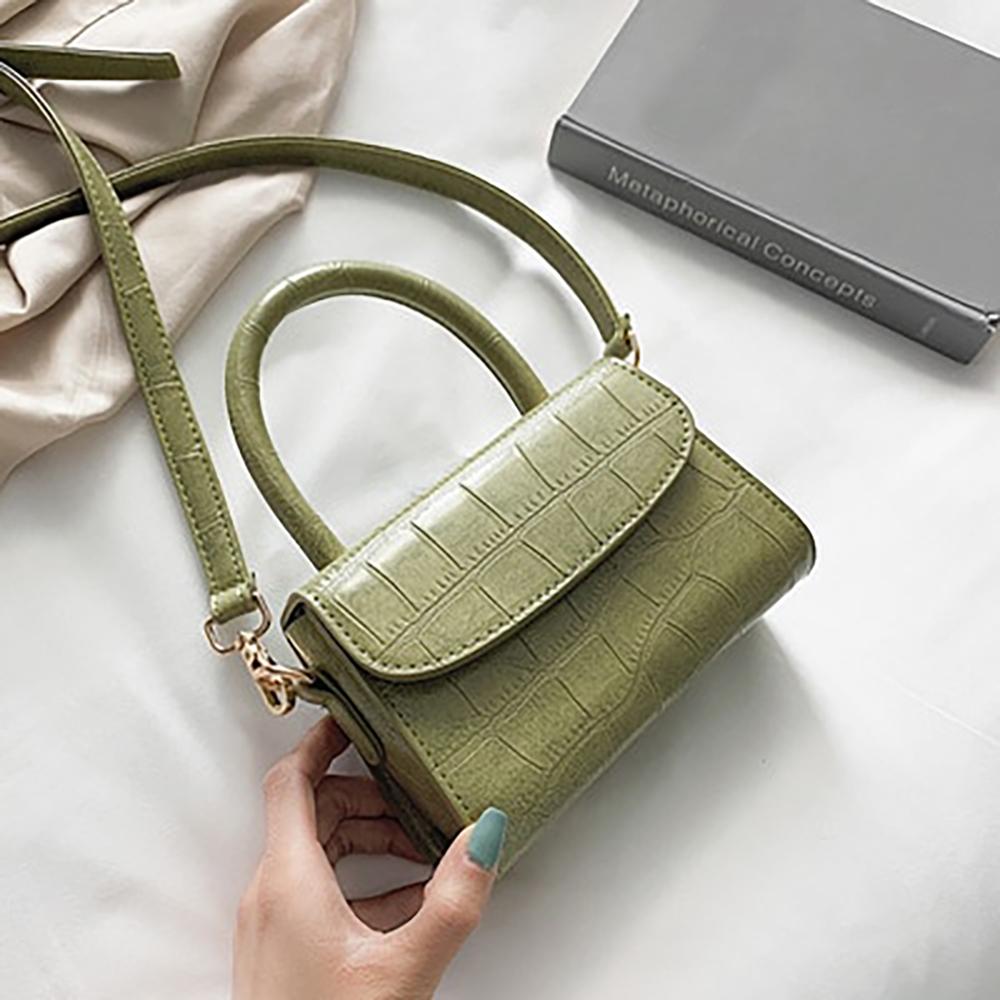 Mini Textured Crocodile-inspired Cross Body Handbag