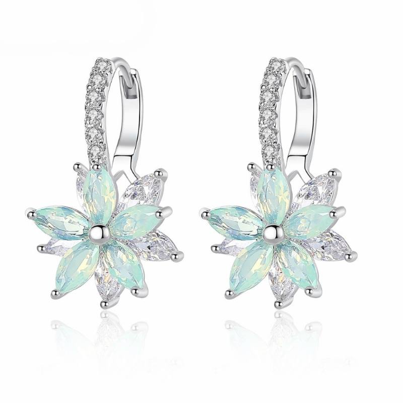 Romantic Flower Cubic Zirconia Stud Earring