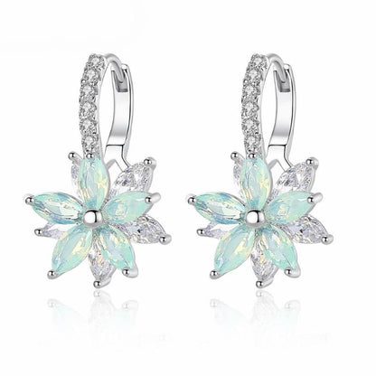 Romantic Flower Cubic Zirconia Stud Earring