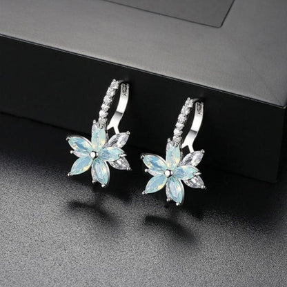 Romantic Flower Cubic Zirconia Stud Earring