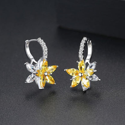 Romantic Flower Cubic Zirconia Stud Earring