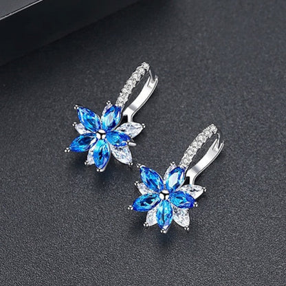 Romantic Flower Cubic Zirconia Stud Earring