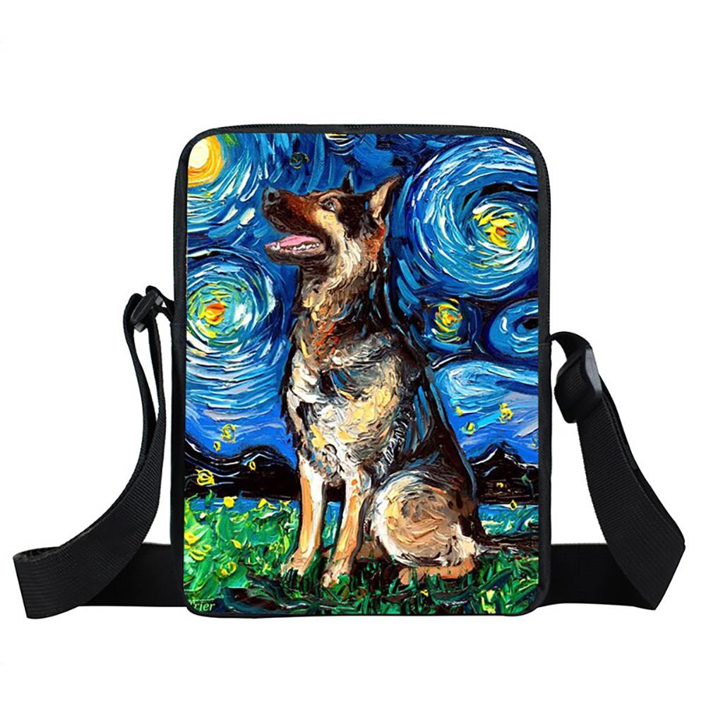 Trendy Dog And Cat Print Mini Messenger Bag With Shoulder Strap