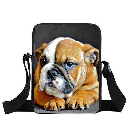 Trendy Dog And Cat Print Mini Messenger Bag With Shoulder Strap