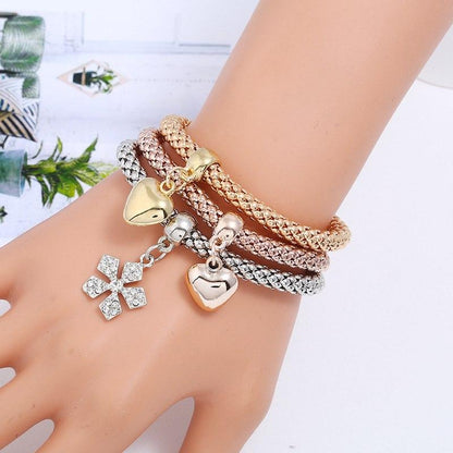 Trendy Multi Layer Bracelet with Rhinestones