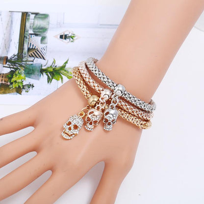 Trendy Multi Layer Bracelet with Rhinestones